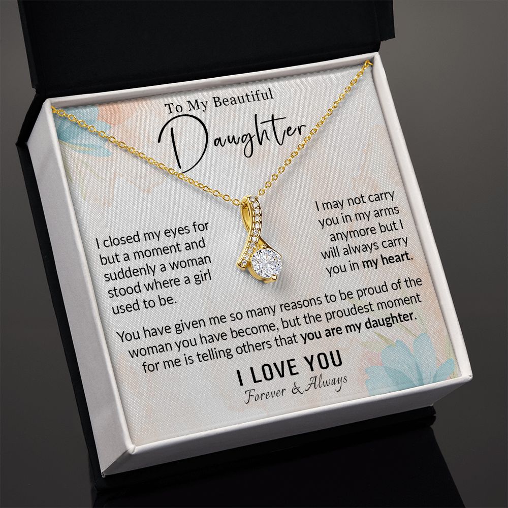 568B To My Daughter Necklace, Love Gift for Daughter from Dad, Daughter Necklace
