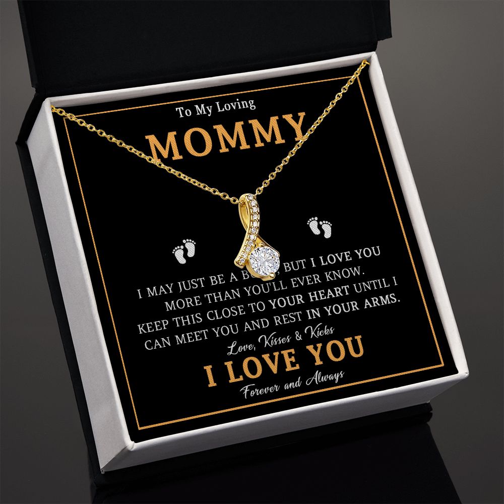548B To My Mommy Necklace, Baby Feet Design, Mother Necklace, Baby Shower Gifts