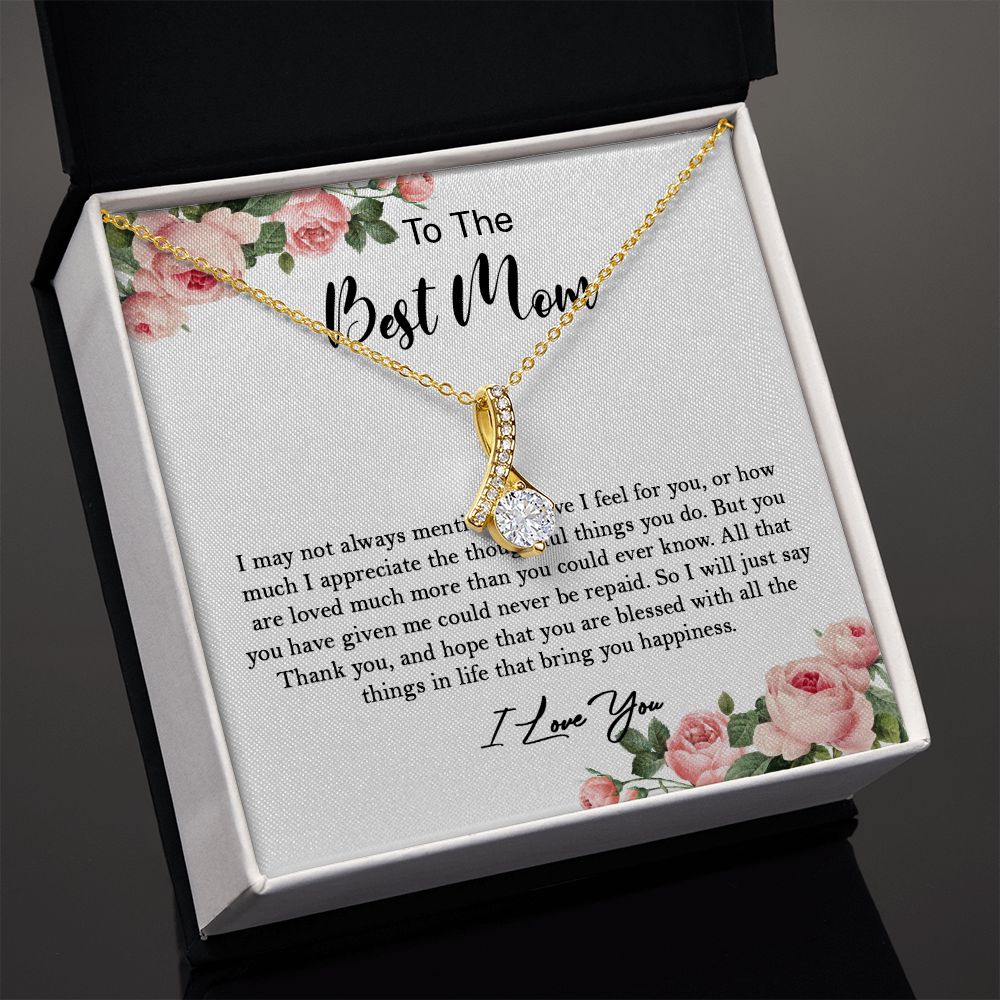 633B To My Mom Necklace,Mama, Birthday Gift From Son/Daughter For Birthday,I Love Mom