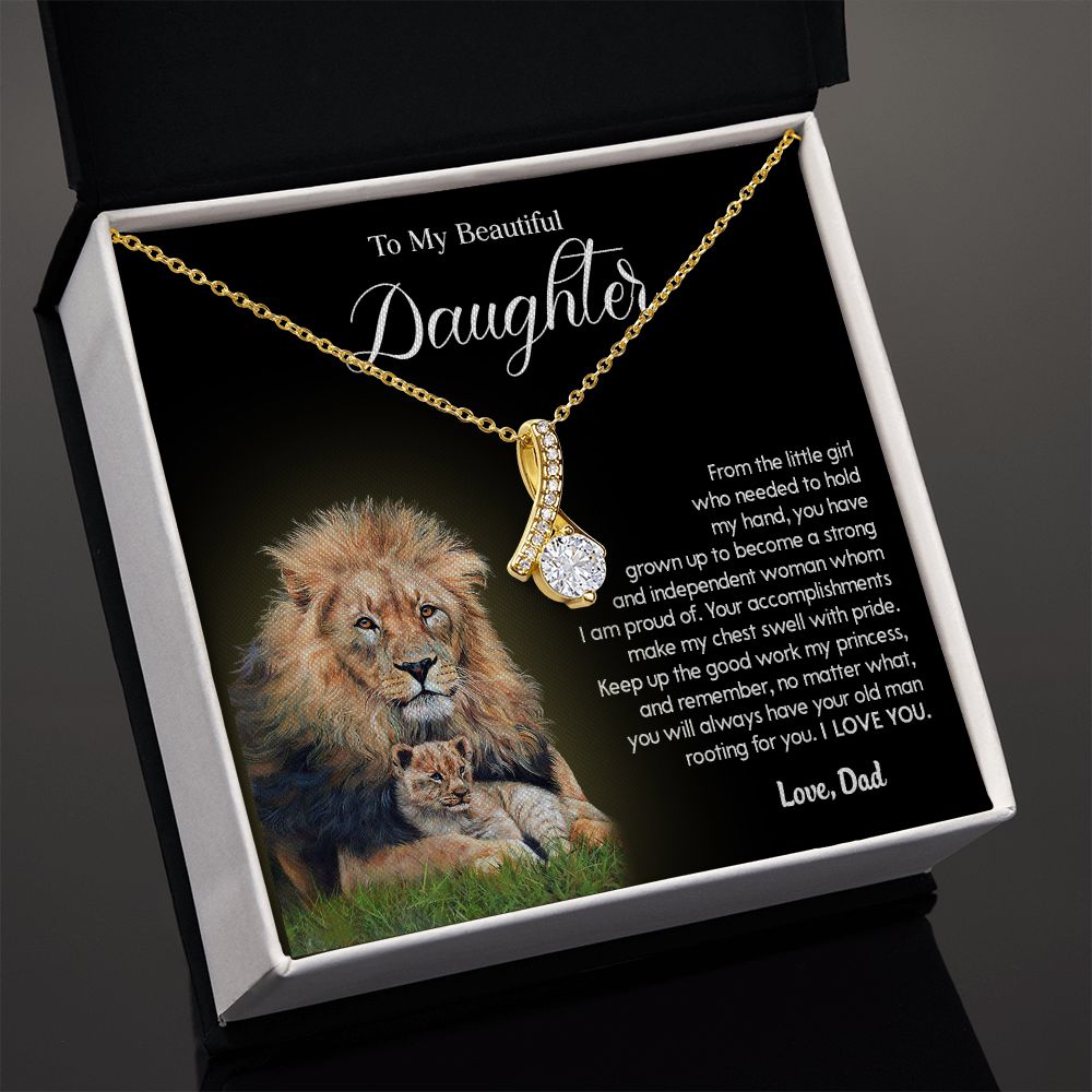 619B To My Daughter Necklace From Dad, Father Daughter Gift,Christmas Birthday Gift