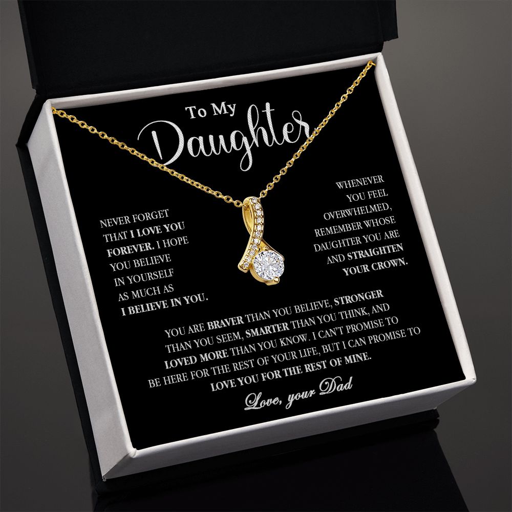 605B To My Daughter Necklace, Gift for Daughter from Dad, Birthday Christmas Gift