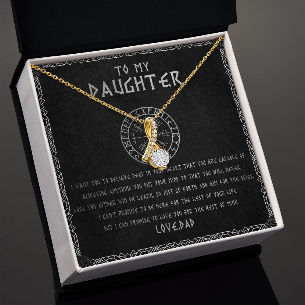 55B To My Daughter From Viking Dad, Gift For Viking Daughter Love Knot Necklace