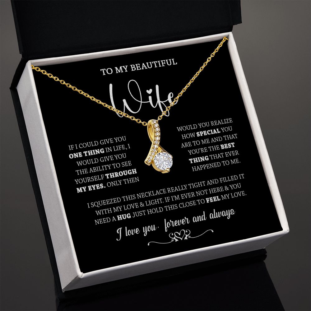 437B To My Wife Necklace, Necklace Gifts For Wife From Husband, Birthday Xmas Gift