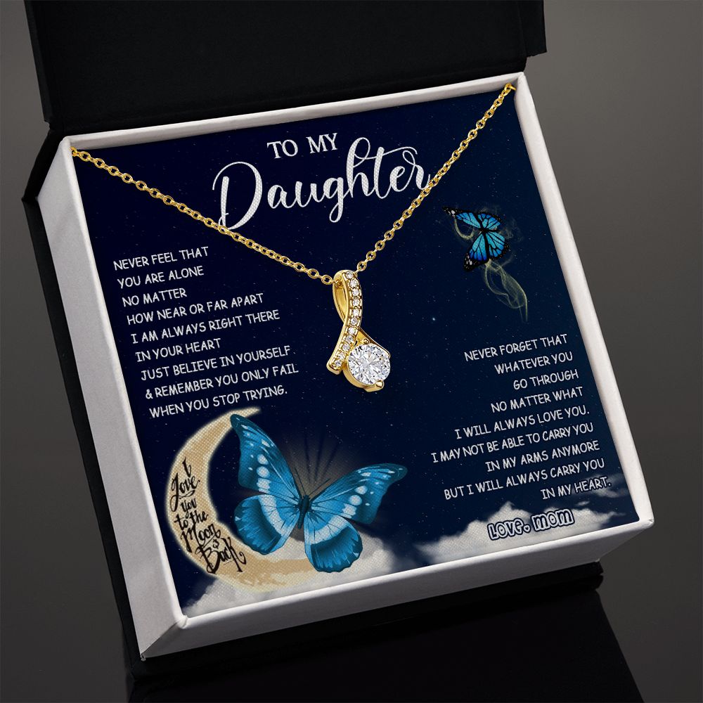 476B To My Daughter Necklace Mother to Daughter Birthday Graduation Gift from Mom