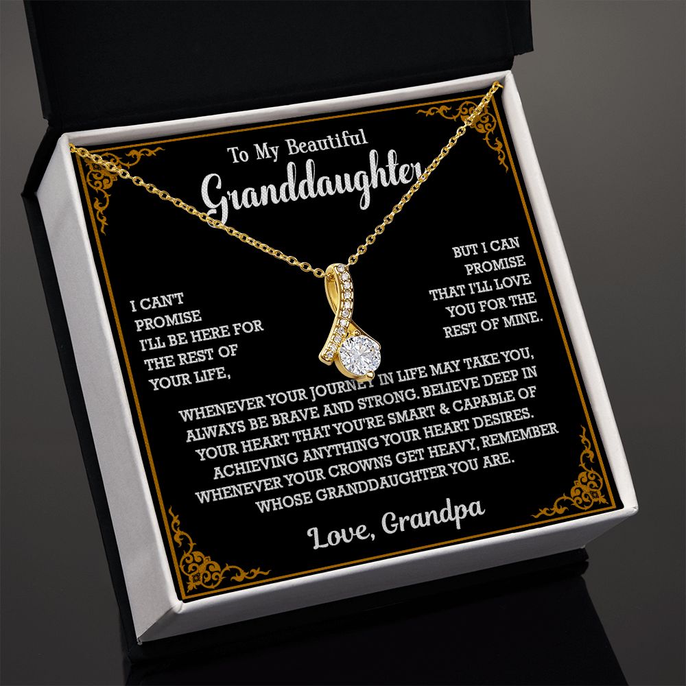 614B To My Granddaughter Necklace, Xmas Birthday Gift For Granddaughter From Grandpa