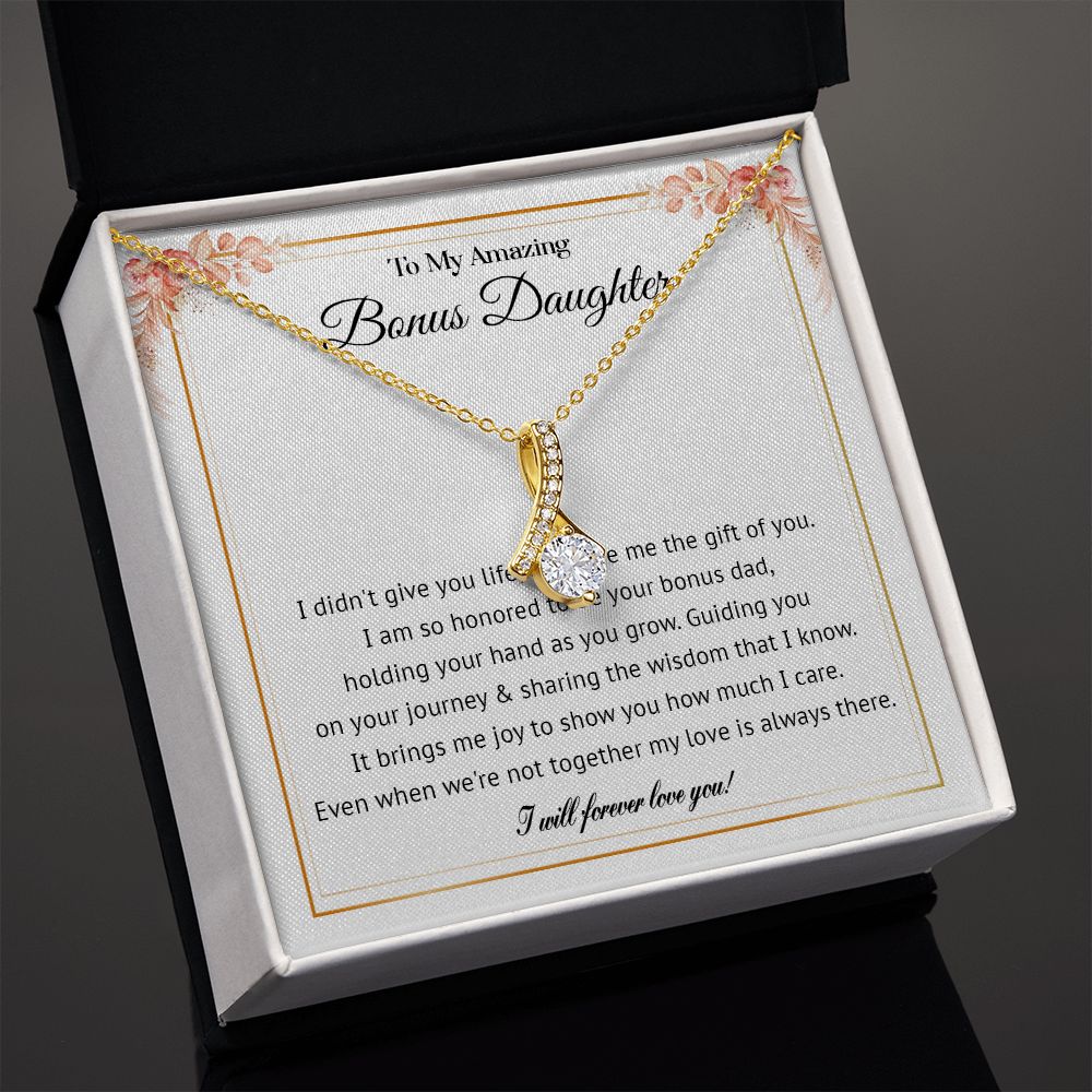 578B To My Bonus Daughter Necklace, Gift For Daughter Necklace, Bonus Daughter Gifts