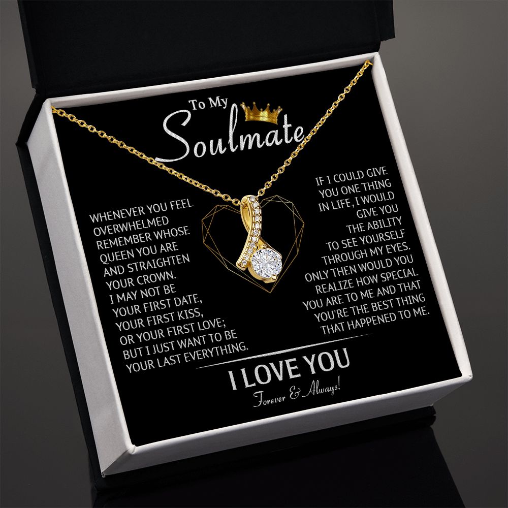 587B To My Soulmate Necklace, Love Gifts For Wife Girlfriend, Birthday Gift for Her
