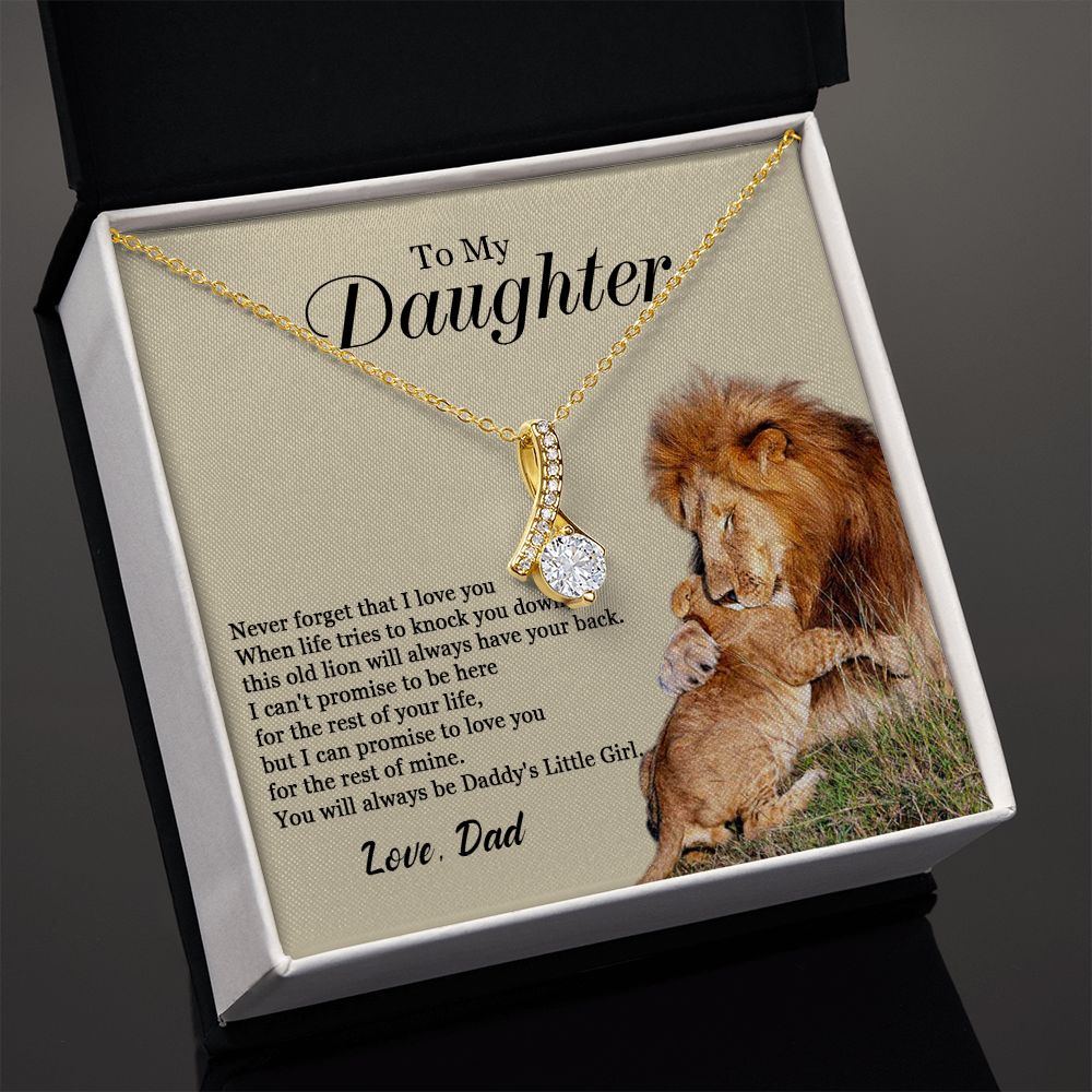 448B To My Daughter Necklace, Xmas Gift For Daughter From Dad, Daughter Father Lion.