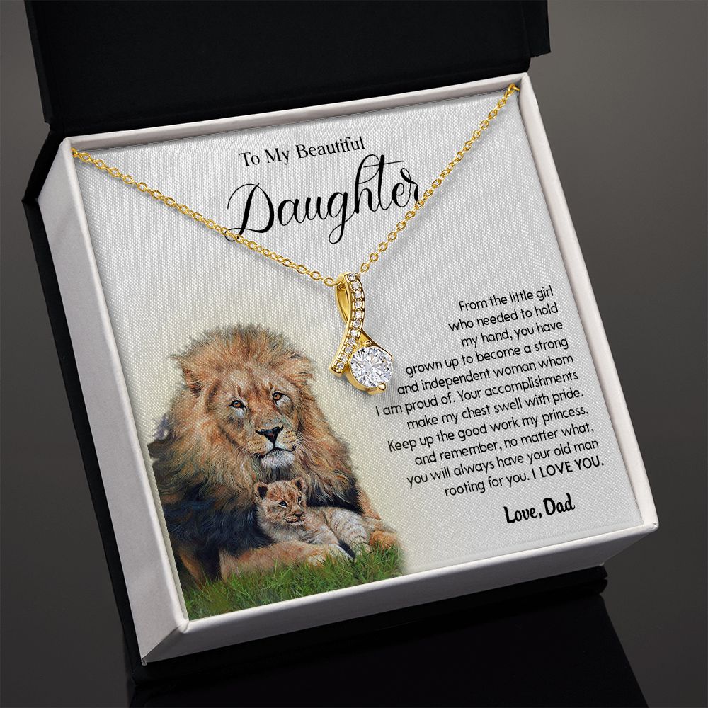 620B To My Daughter Necklace From Dad, Birthday Gift, Father Daughter Gift, Holiday