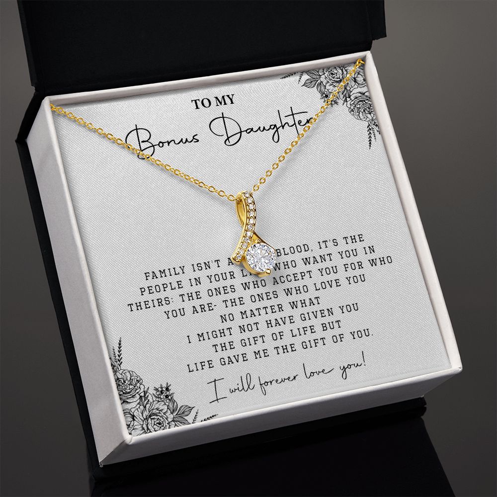 534B Step Daughter Gift, Bonus Daughter Necklace, Blended Family Stepdaughter Gift