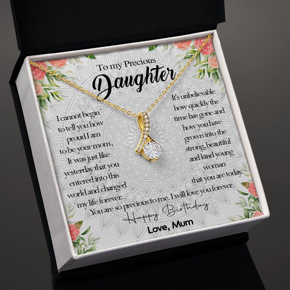 395B To My Daughter Precious Necklace, Birthday Gift Necklace From Mum, Necklace Gift