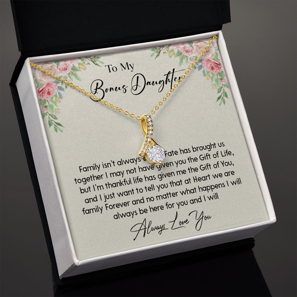 468B To my Bonus Daughter Necklace, Bonus Daughter, Step Daughter Gift, Birthday Gift