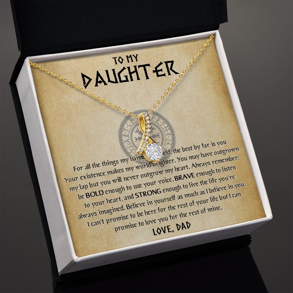 567B To My Daughter Necklace, Viking Daughter Gift from Dad, Birthday Gifts Jewelry