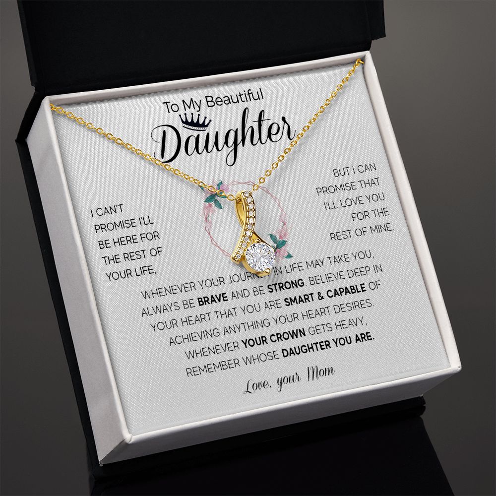 566B To My Daughter Necklace, Daughter Birthday Gifts For Daughter from Mom, Mother