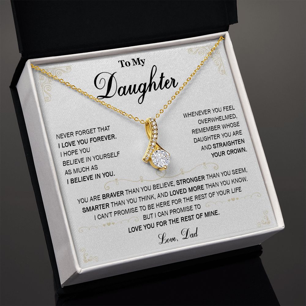 589B To My Daughter Necklace, Daughter Father Necklace, Daughter Gift From Dad, Mom