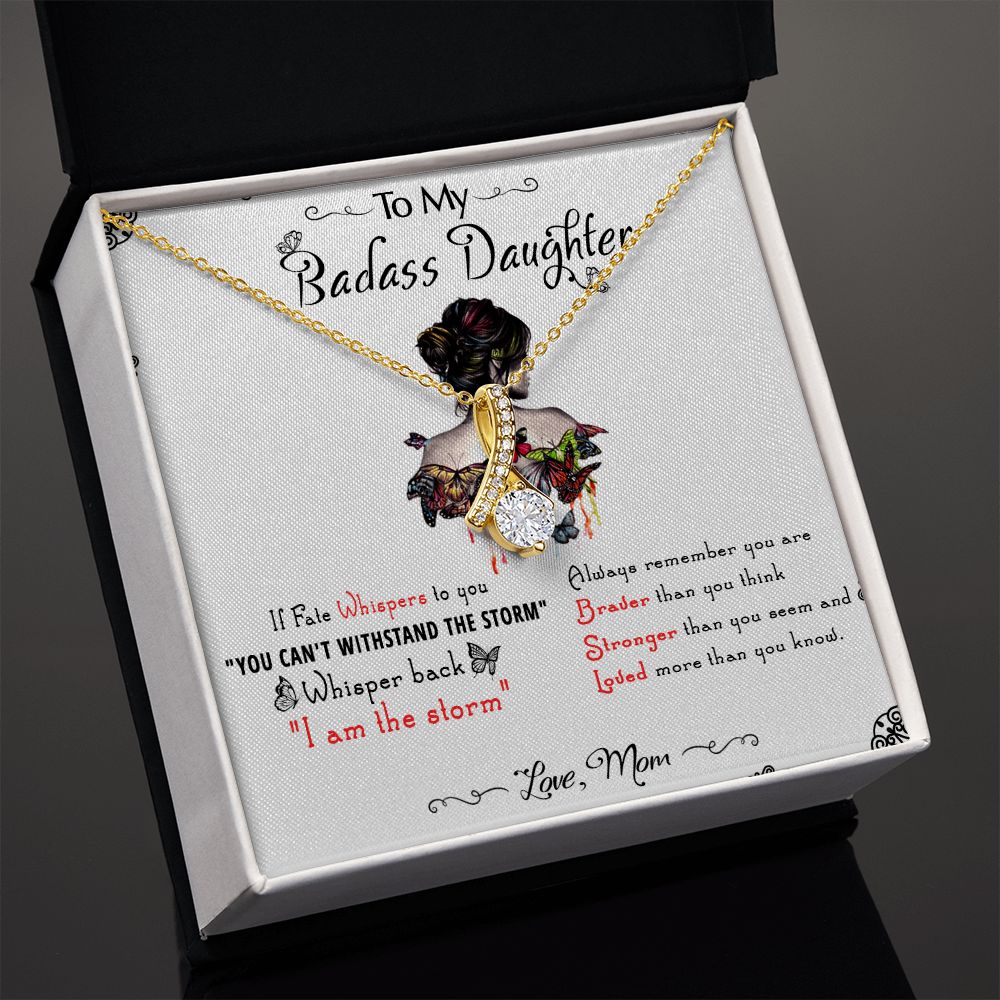 53B To My Badass Daughter, Badass Daughter Necklace From Mom, Birthday Gift
