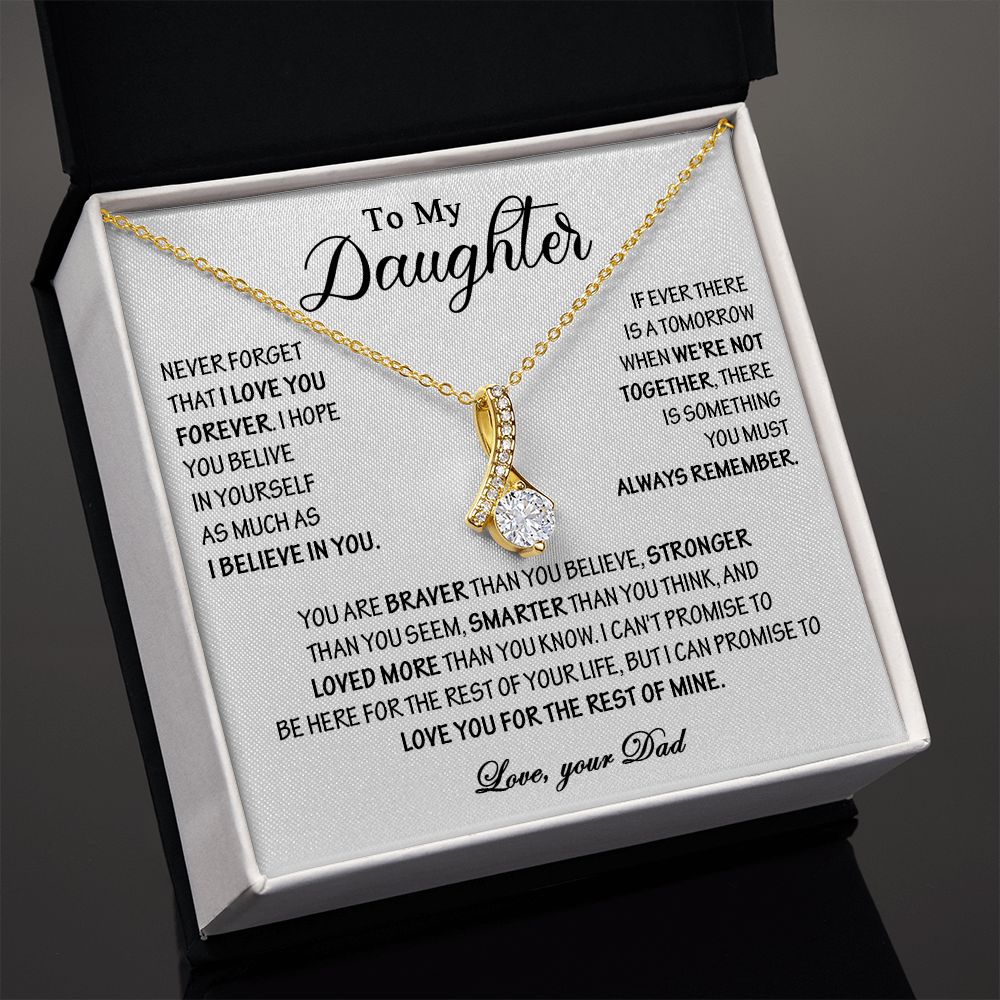 432B To My Daughter Necklace, Daughter Father Necklace, Gift Birthday, Xmas From Dad