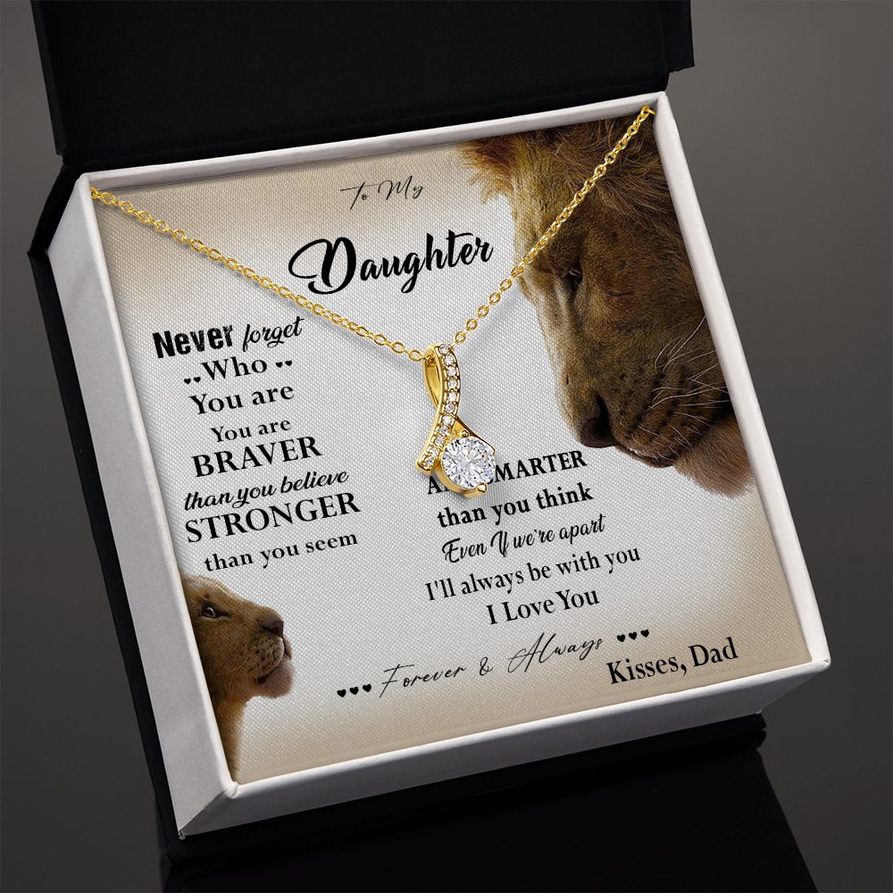 381B Lion Necklace, To My Daughter Necklace,I Love You Forever & Always Gift From Dad