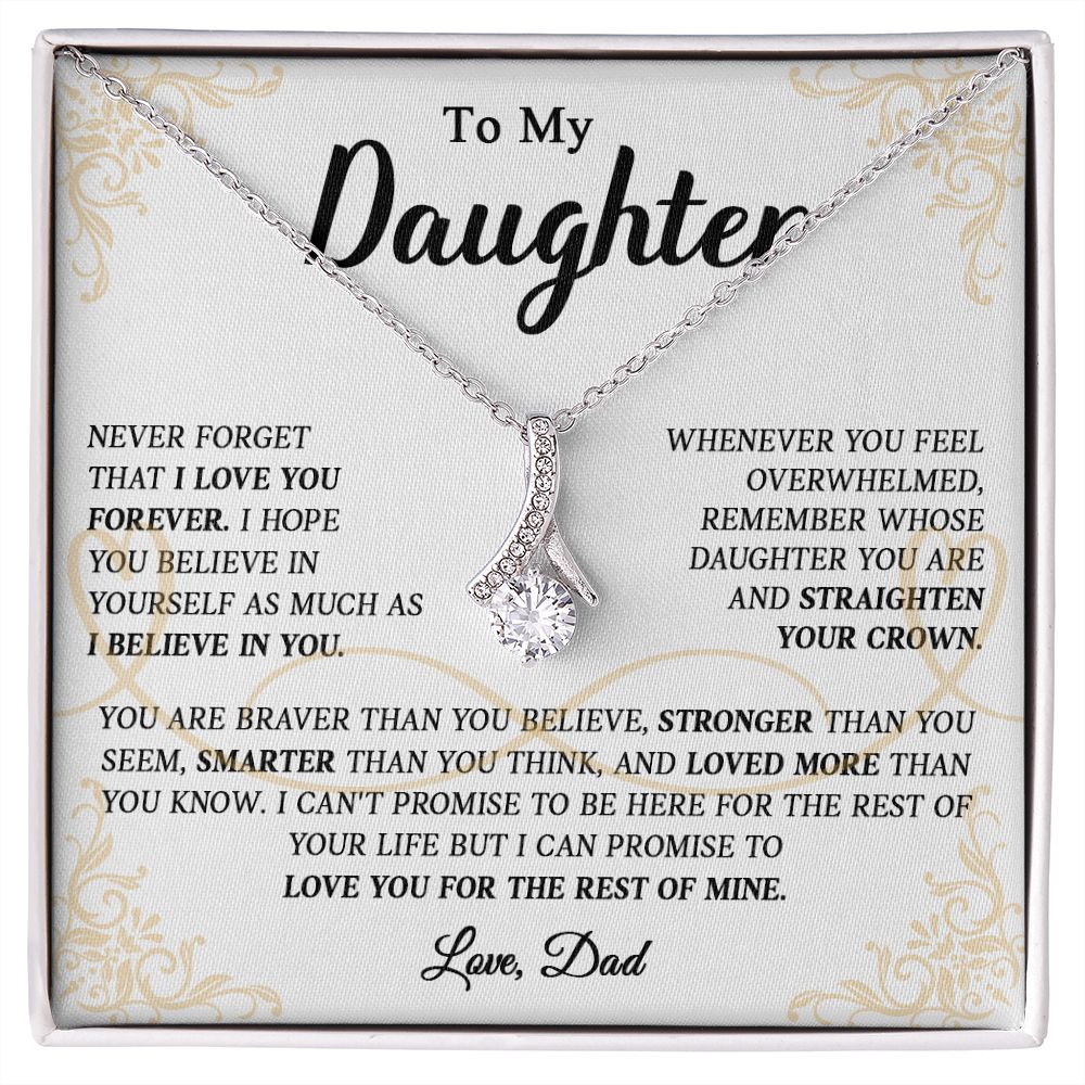 622B To My Daughter Necklace, Daughter Father Necklace, Daughter Gift From Dad, Xmas