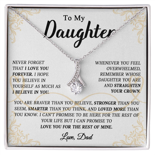 622B To My Daughter Necklace, Daughter Father Necklace, Daughter Gift From Dad, Xmas