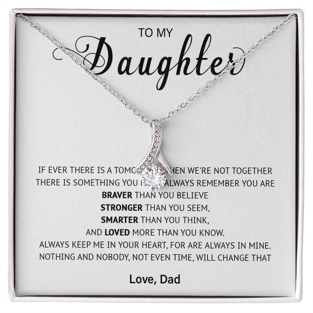 504B To My Daughter Necklace, Birthday Gift For Daughter From Dad, Christmas Jewelry