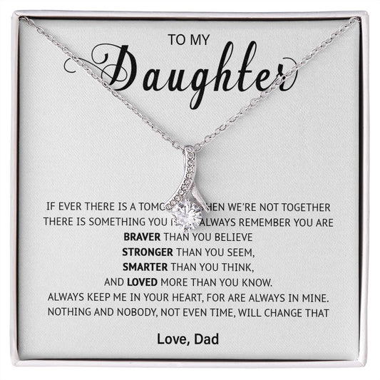 504B To My Daughter Necklace, Birthday Gift For Daughter From Dad, Christmas Jewelry