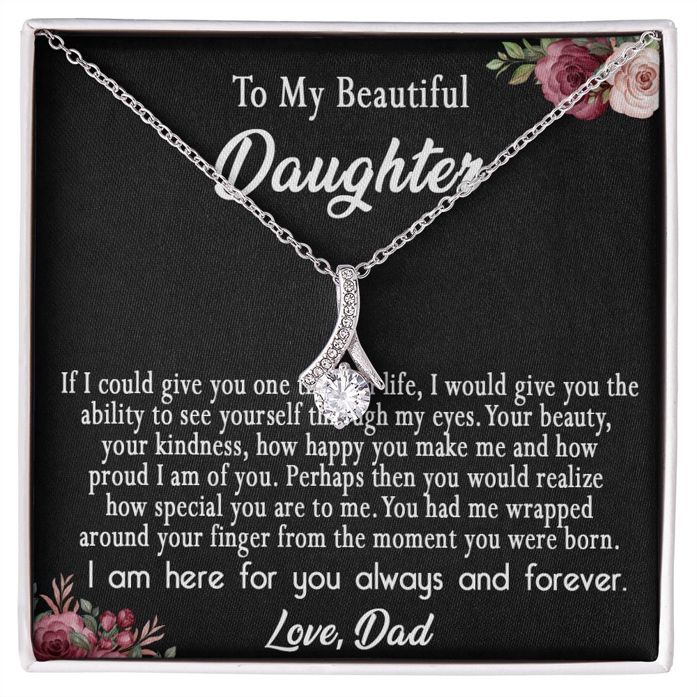 113B To My Beautiful Daughter Necklace, Daughter Father Necklace, Gift Xmas From Dad