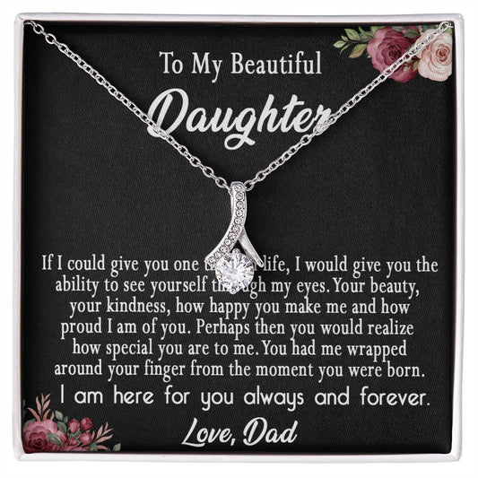 113B To My Beautiful Daughter Necklace, Daughter Father Necklace, Gift Xmas From Dad