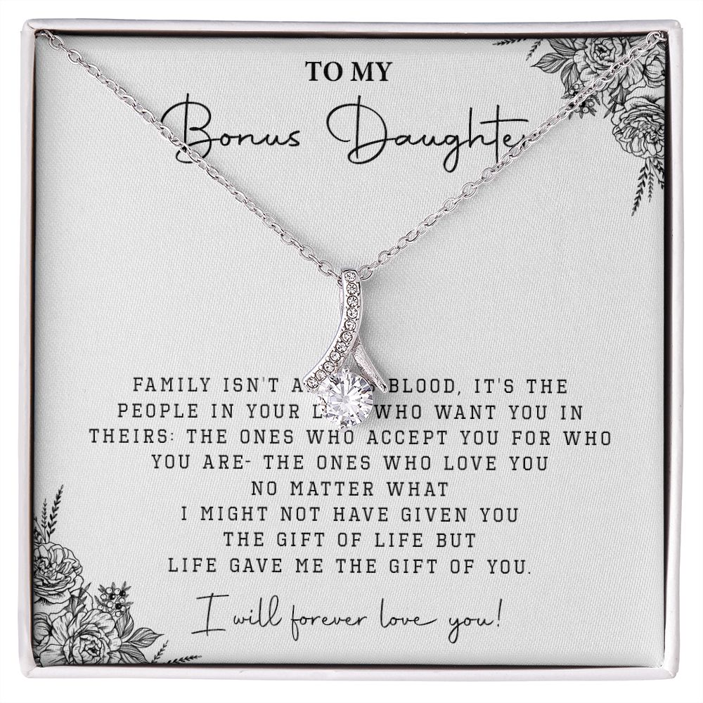 534B Step Daughter Gift, Bonus Daughter Necklace, Blended Family Stepdaughter Gift