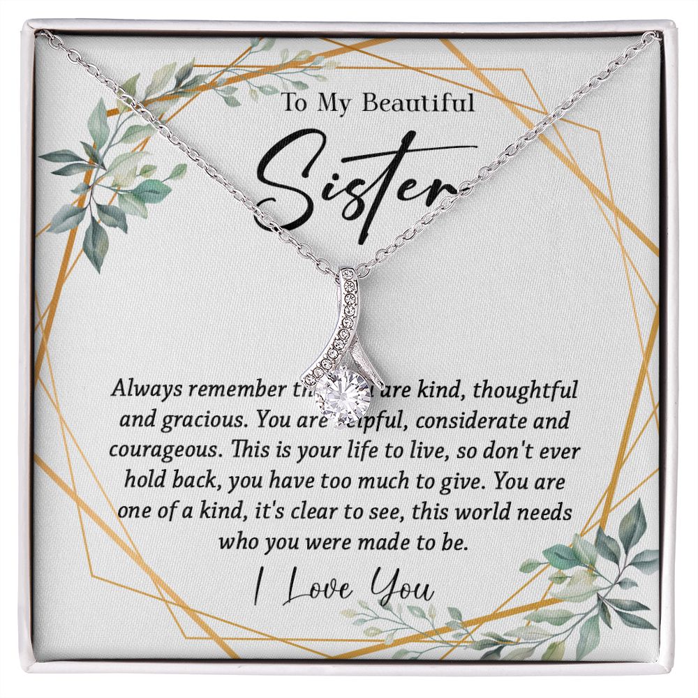 625B To My Sister Necklace, Little Sister Jewelry Gift, Birthday Gift,Necklace Sister