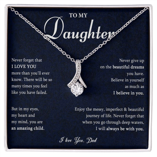 530B To My Daughter Necklace, Gift for Daughter from Dad, Daughter Love Necklace Gift