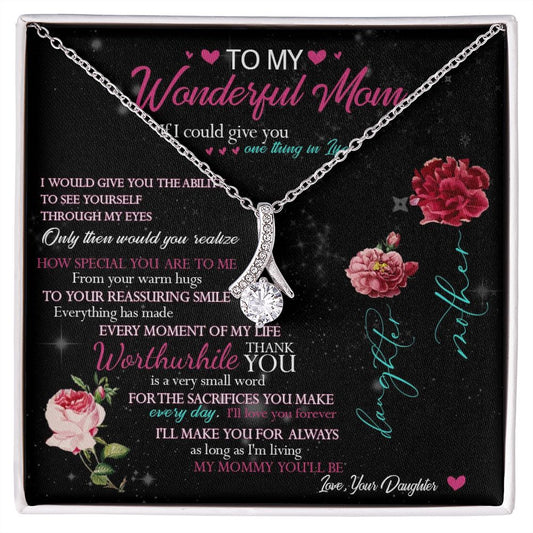429B To My Beautiful Mom Necklace Mothers Day Gift From Daughter, Gift Birthday For Mom