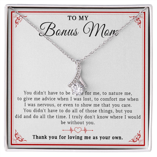 549B To My Bonus Mom Necklace, Mother Necklace, Birthday Gift for Bonus Mom, Mother