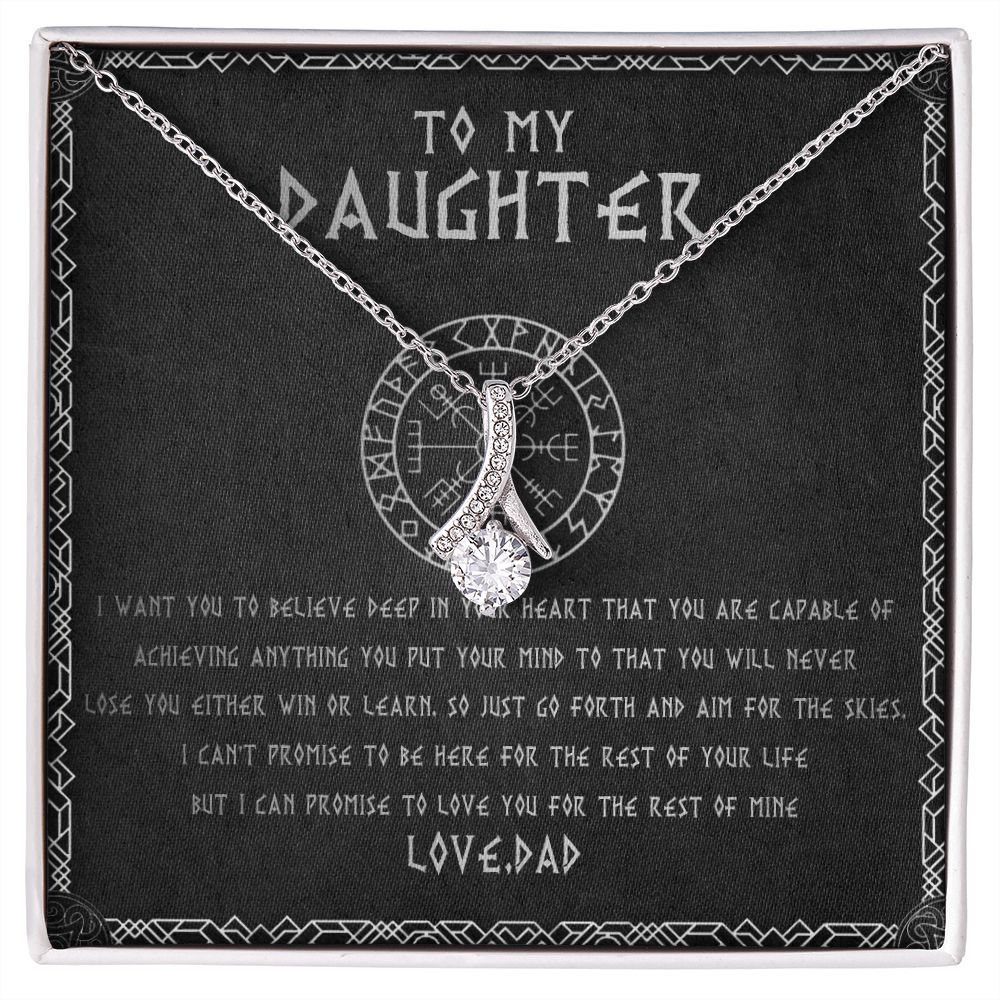 55B To My Daughter From Viking Dad, Gift For Viking Daughter Love Knot Necklace