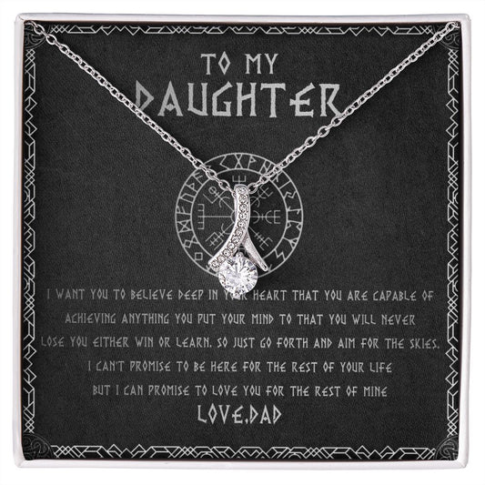 55B To My Daughter From Viking Dad, Gift For Viking Daughter Love Knot Necklace