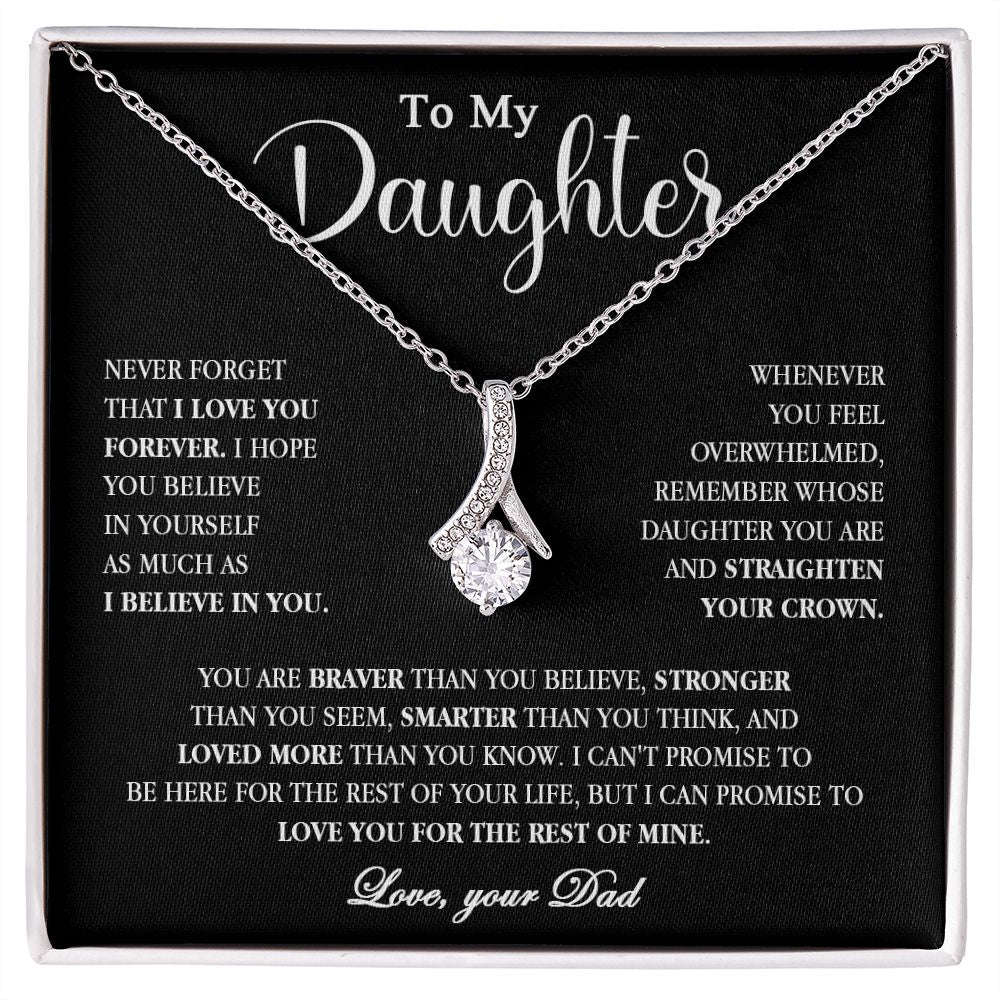 605B To My Daughter Necklace, Gift for Daughter from Dad, Birthday Christmas Gift