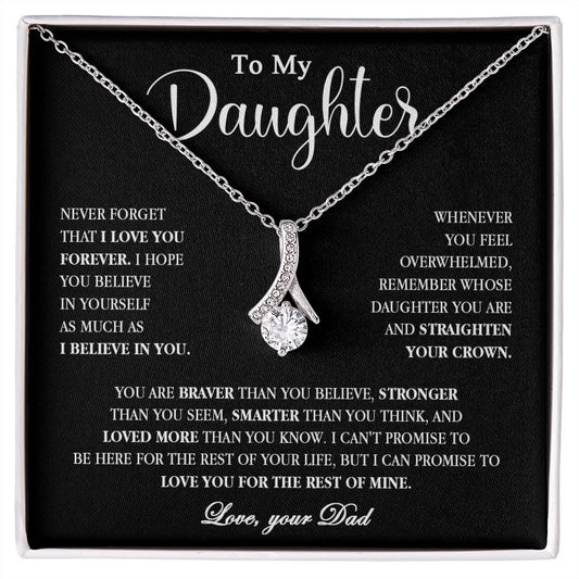 605B To My Daughter Necklace, Gift for Daughter from Dad, Birthday Christmas Gift