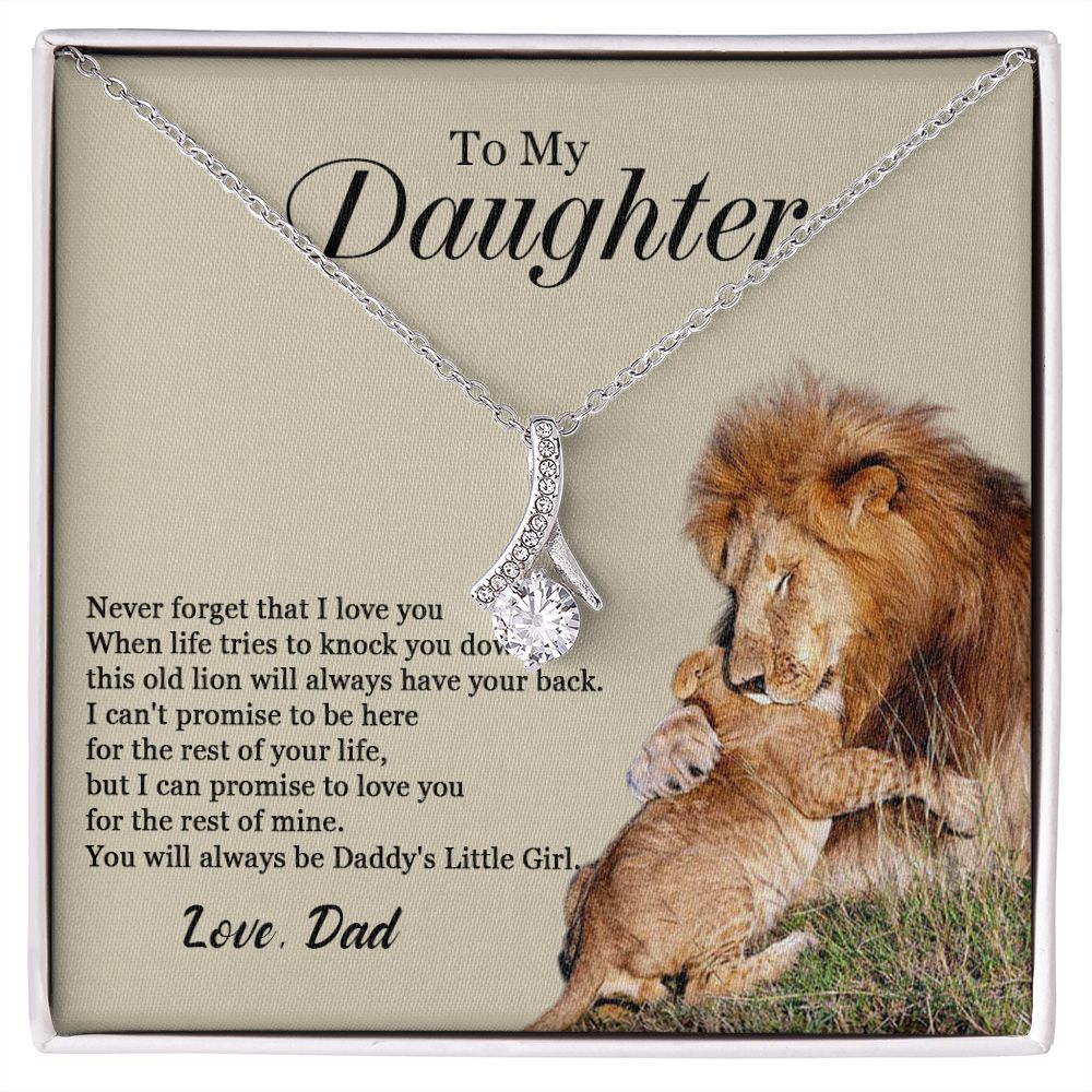 448B To My Daughter Necklace, Xmas Gift For Daughter From Dad, Daughter Father Lion.