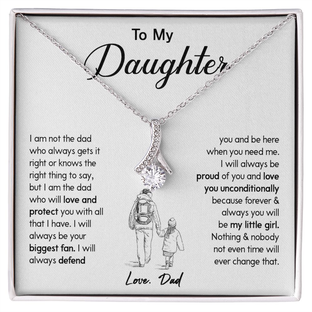 450B To My Daughter Necklace Gift from Dad, Birthday Graduation Christmas Gift