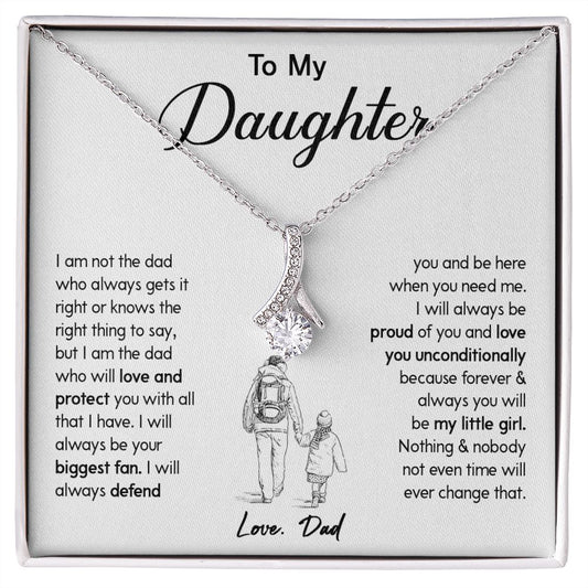 450B To My Daughter Necklace Gift from Dad, Birthday Graduation Christmas Gift