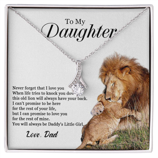 447B To My Daughter Necklace, Gift For Daughter From Dad, Daughter Father Lion, Xmas