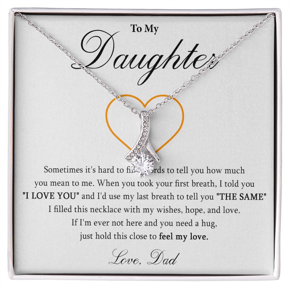 571B To My Daughter Necklace, Daughter Birthday Gift, Love Gift For Daughter From Dad