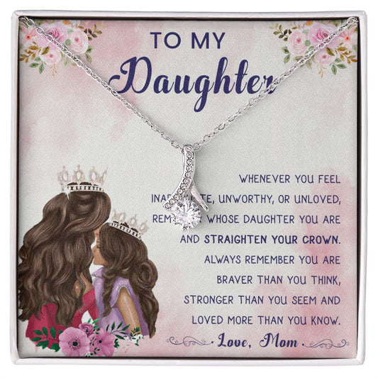 56B To My Daughter Necklace, Gift For Daughter From Mom, Daughter Mother Necklace