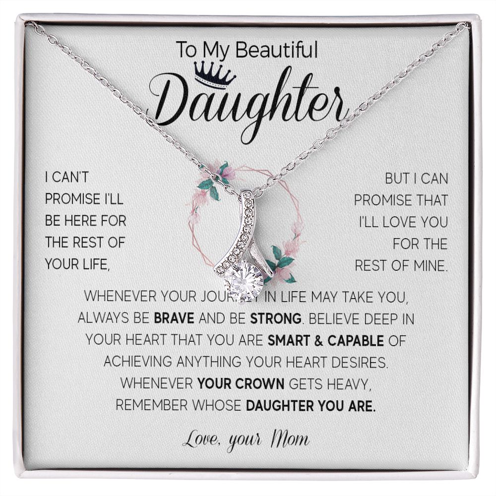 566B To My Daughter Necklace, Daughter Birthday Gifts For Daughter from Mom, Mother