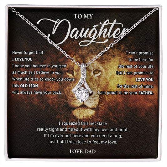502C To My Daughter Gift from Dad, Heart Necklace for Daughter Christmas Gift for Her
