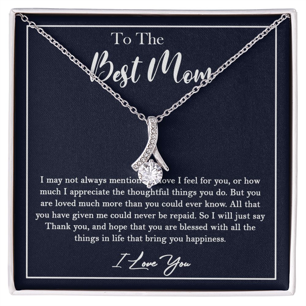 436B To My Best Mom Necklace, Gift For Mom from Son or Daughter, Birthday Xmas Gift