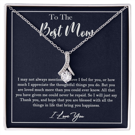 436B To My Best Mom Necklace, Gift For Mom from Son or Daughter, Birthday Xmas Gift