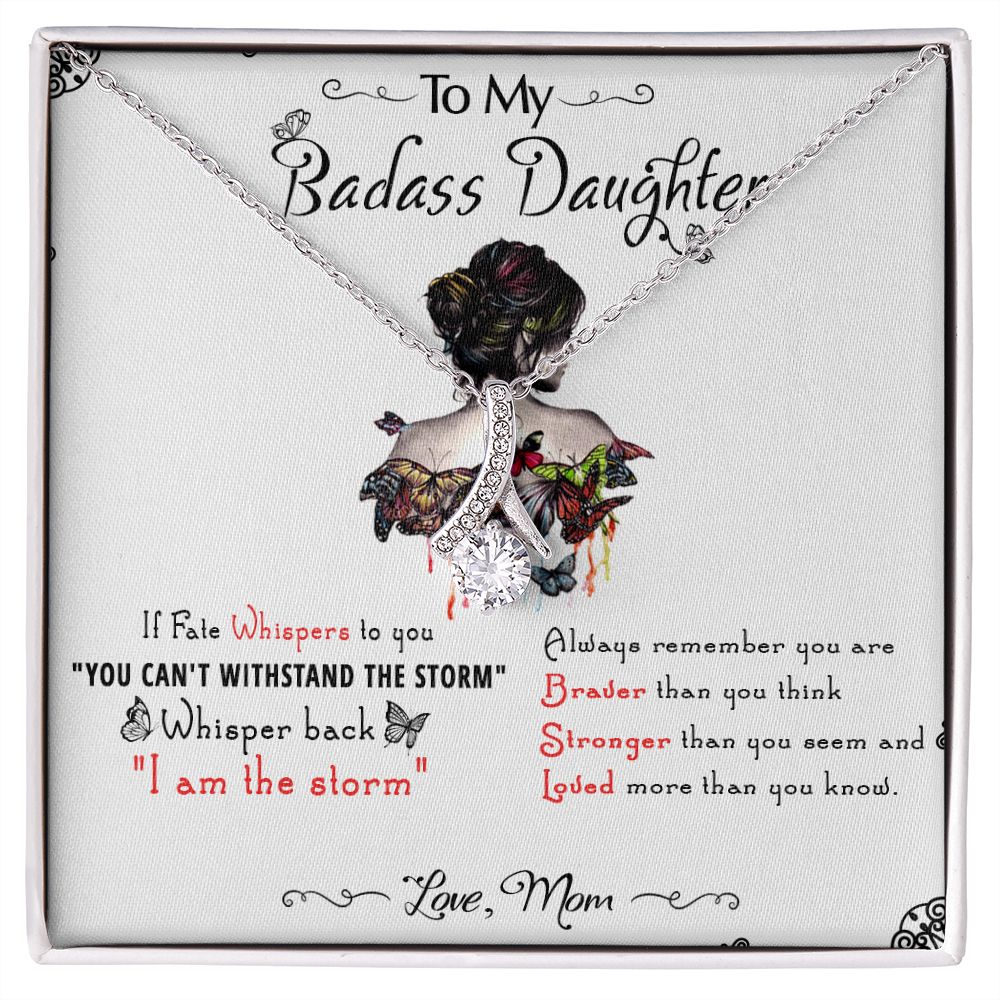 53B To My Badass Daughter, Badass Daughter Necklace From Mom, Birthday Gift