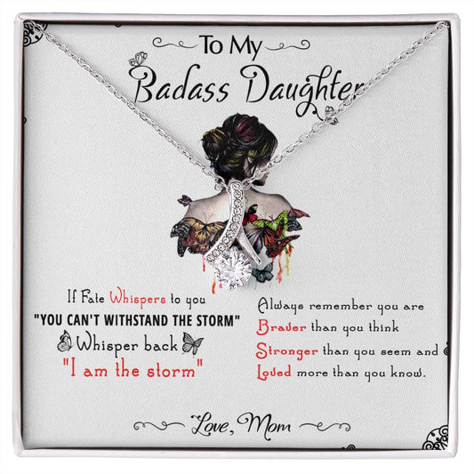 53B To My Badass Daughter, Badass Daughter Necklace From Mom, Birthday Gift