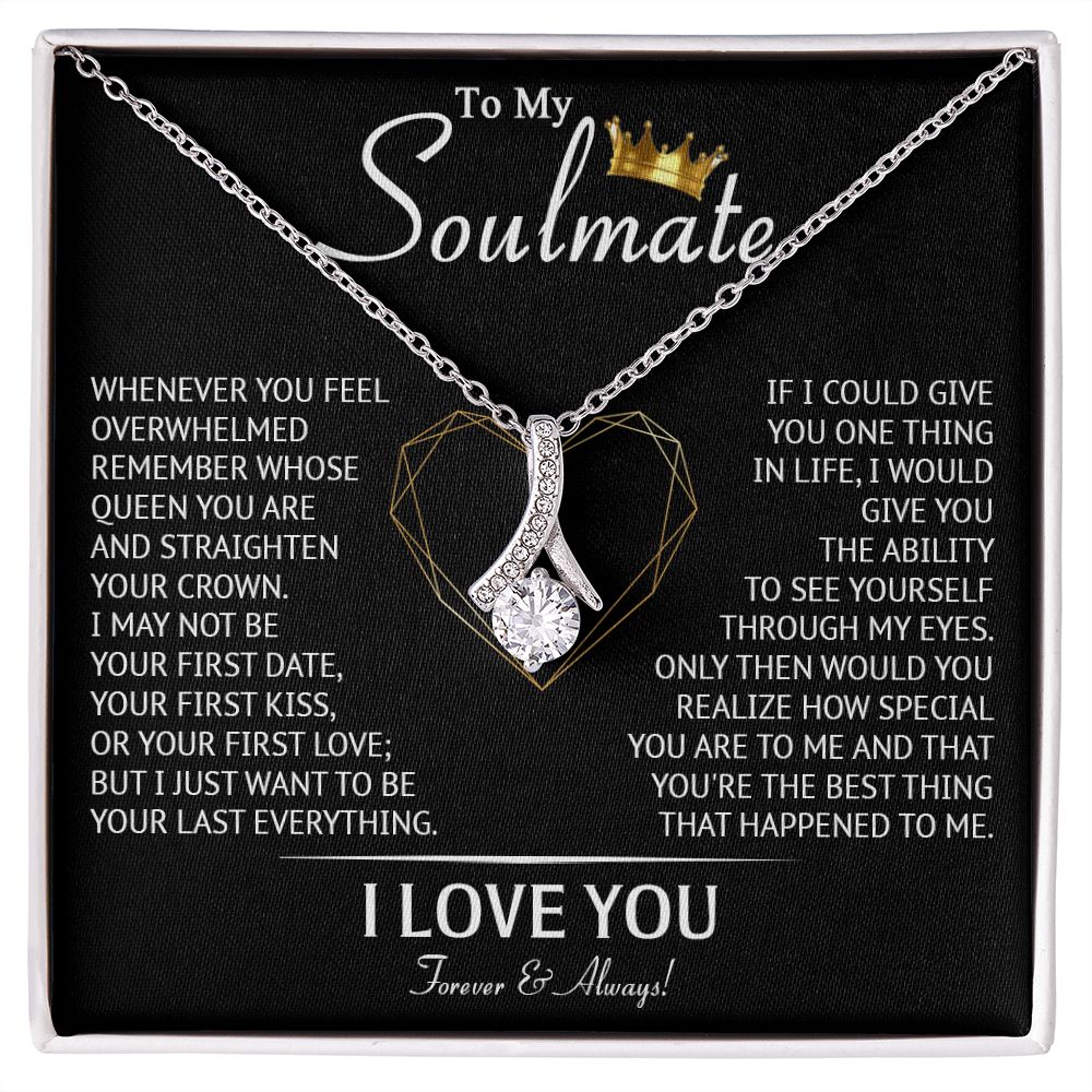 587B To My Soulmate Necklace, Love Gifts For Wife Girlfriend, Birthday Gift for Her